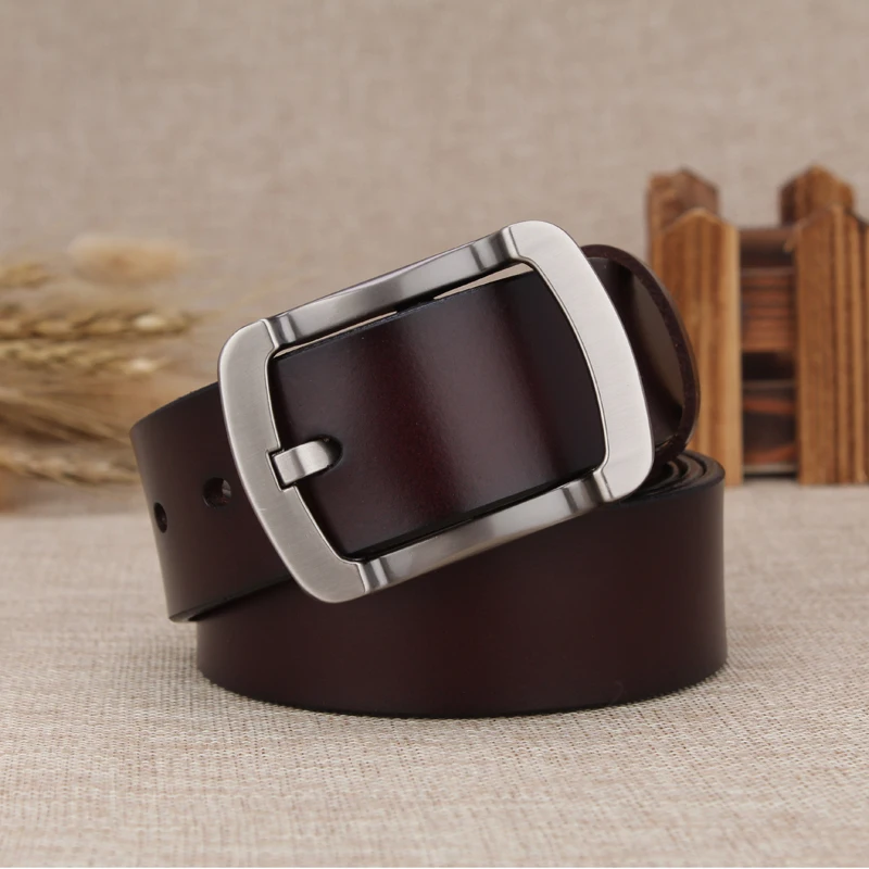 

Plus Size 130 140 150 160 170cm Men Belt Real Genuine Leather Cowskin Belt for Men High Quality Alloy Pin Buckle Waist for Jeans