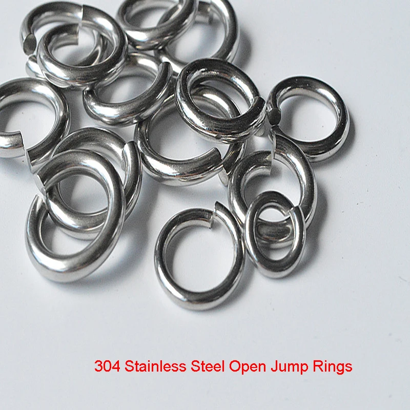 

2/4/6/10/50PCS Excellent Quality Solid Stainless Steel Open Jump Rings Spring Washer Leather Connecting Ring Key Ring For DIY