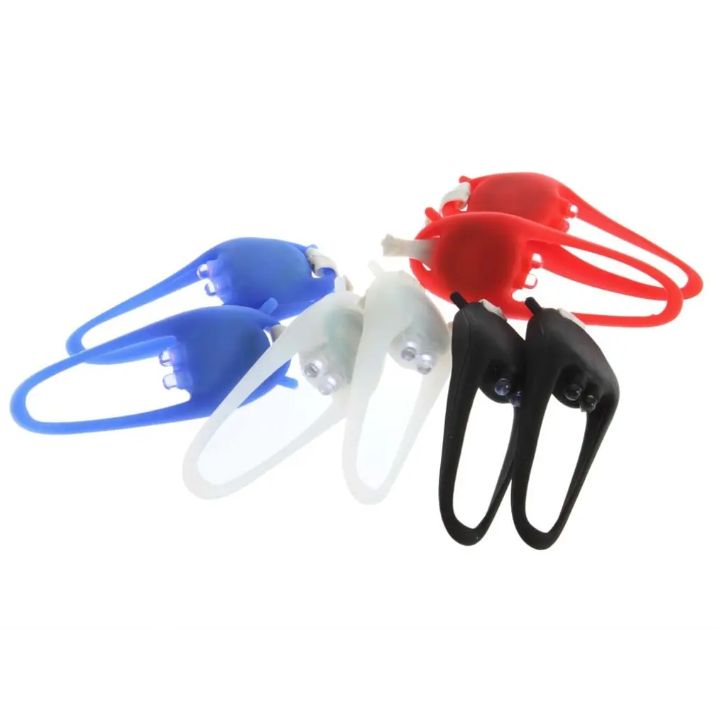 

2X Silicone Frog Bike Bicycle Head Rear Wheel Waterproof Double LED Flash Light