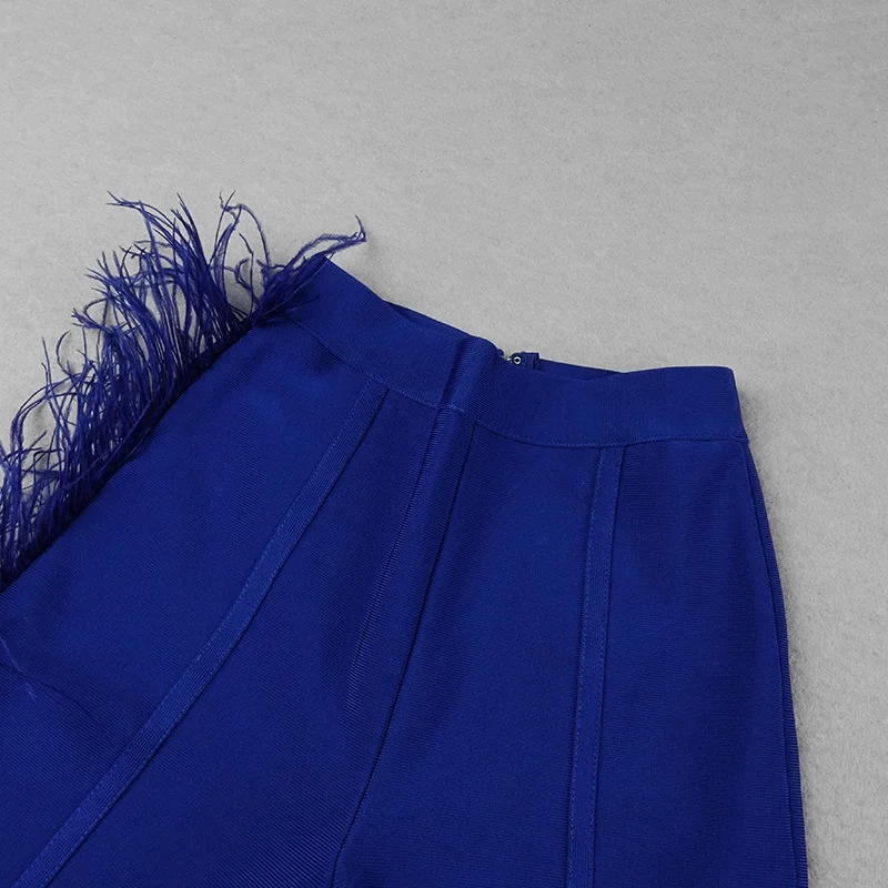 VC Бесплатная доставка 2020 комплект из двух предметов с синими перьями сексуальный