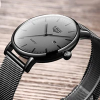 lige new watches mens 2022 man fashion simple stainless steel dial date thin watch for men luxury casual waterproof quartz clock
