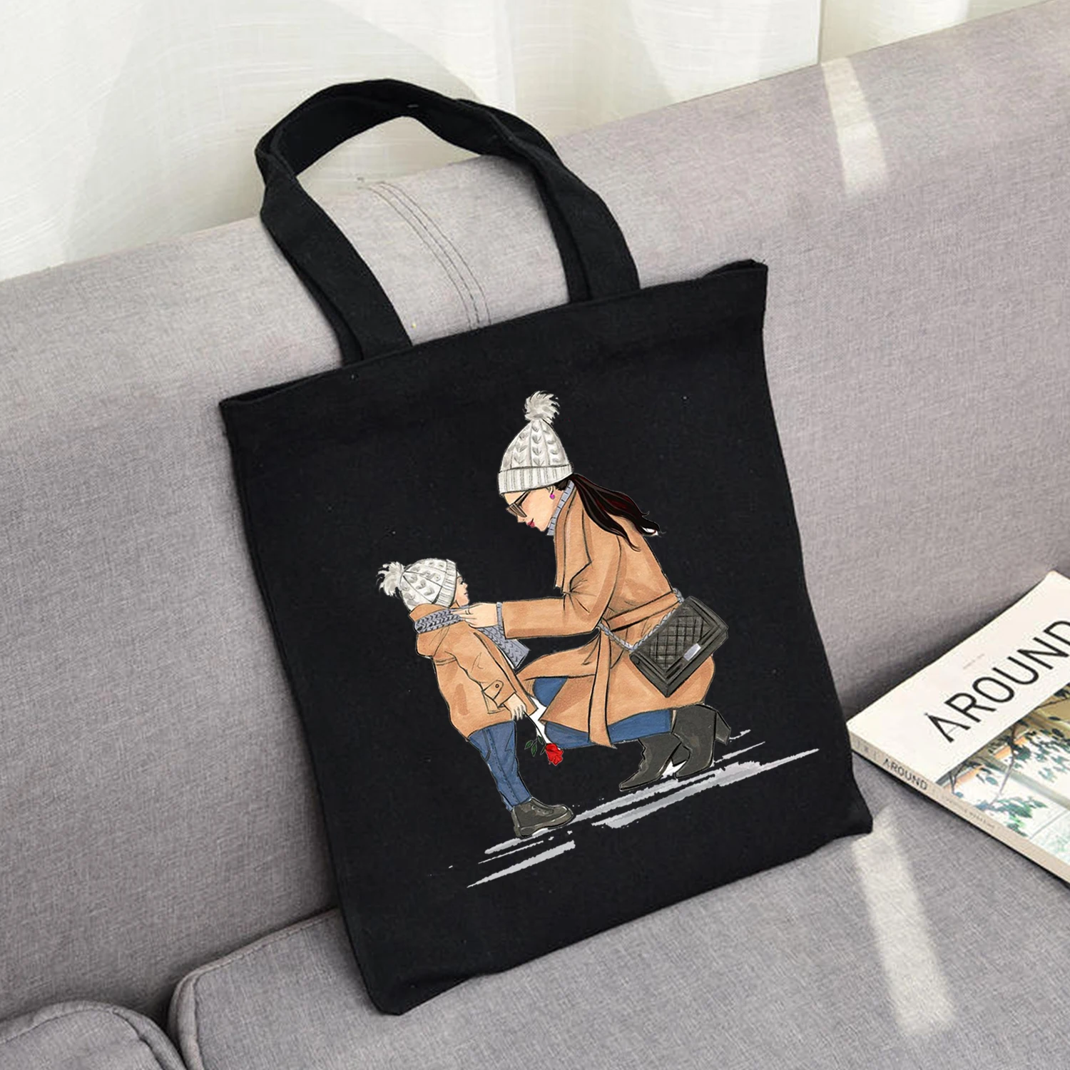 

2020 Canvas Tote Bag for Women Women Handbags Eco Reusable Cloth Shopping Bag Casual Student Book Bags Ladies Bag Handbags Plain