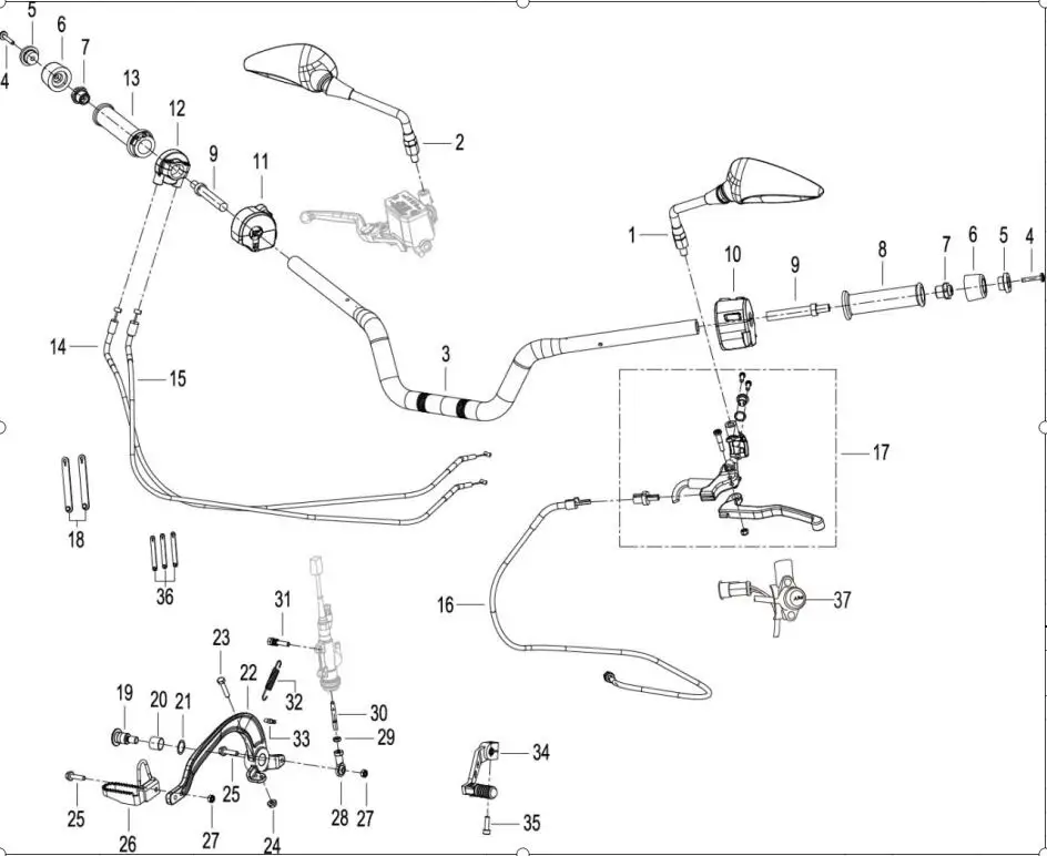 Ручка для заднего зеркала рукоятка балансировщика ручка переключатель трос