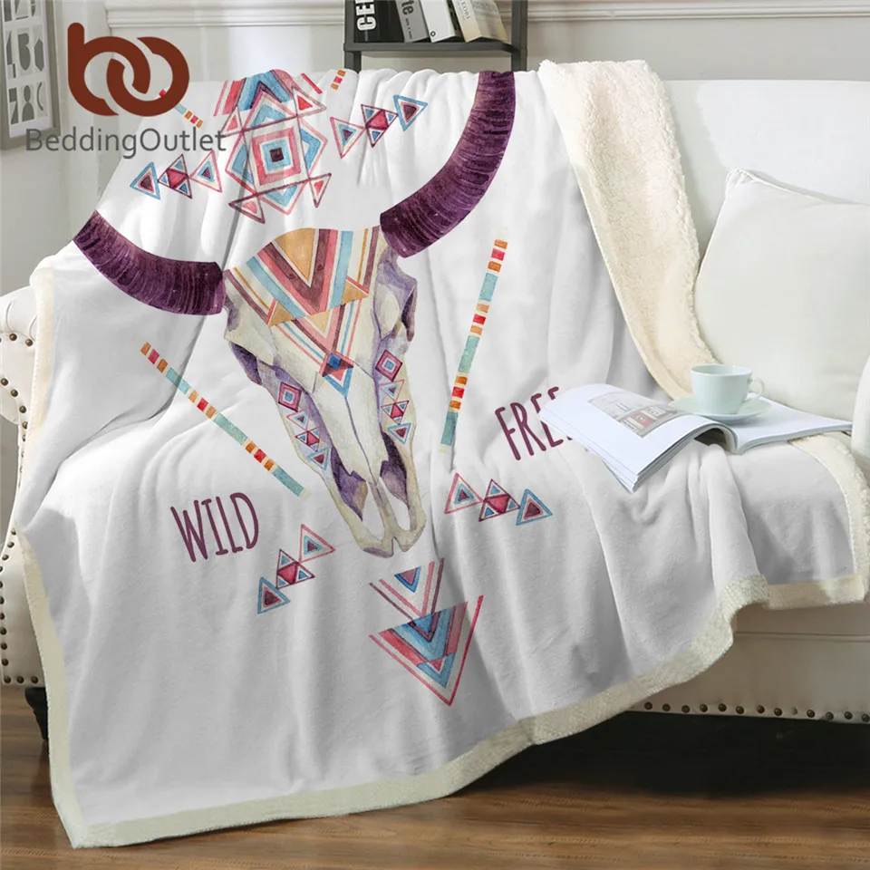 Постельные принадлежности Outlet Череп Буйвола одеяло s для кровати этническое