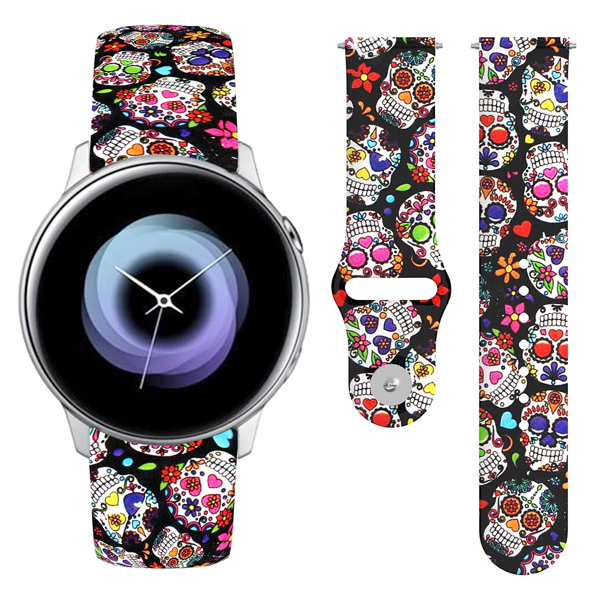 20 мм спортивный браслет с принтом для samsung Galaxy Watch Active 2 Силиконовый ремешок для Galaxy Watch 42 мм спортивный ремешок