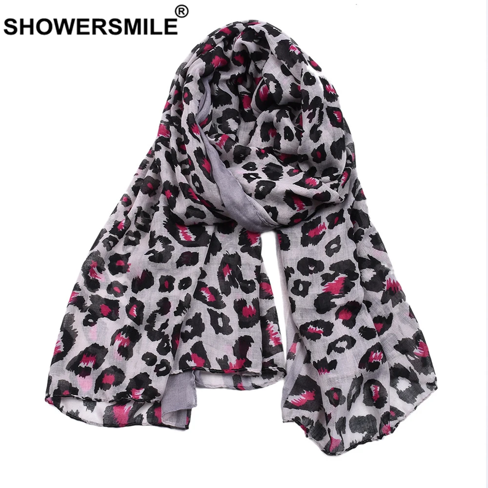 Женский Длинный шарф SHOWERSMILE зеленый леопард с принтом для женщин шарф-вуаль см х 90