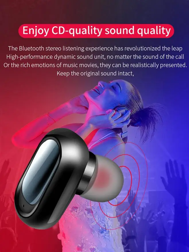 BEESCLOVER Mini TWS L1 беспроводные наушники Bluetooth 3D стерео звук с зарядной