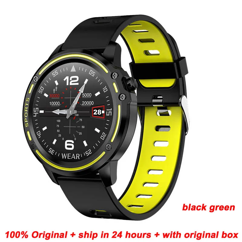 black with green Greentiger новые L8 Смарт-часы для мужчин ЭКГ+ PPG IP68 Водонепроницаемый кровяное давление фитнес-трекер для измерения сердечного ритма спортивные Смарт-часы VS L5 L7 - Цвет: black with green