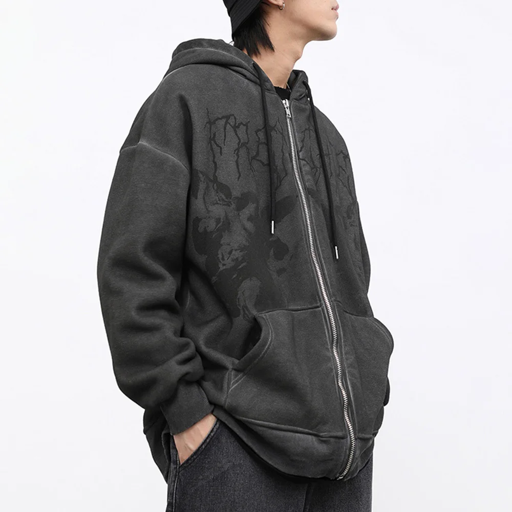 

Женская зимняя толстовка с капюшоном, повседневный модный трендовый однотонный топ с отложным воротником и длинным рукавом, с принтом анге...