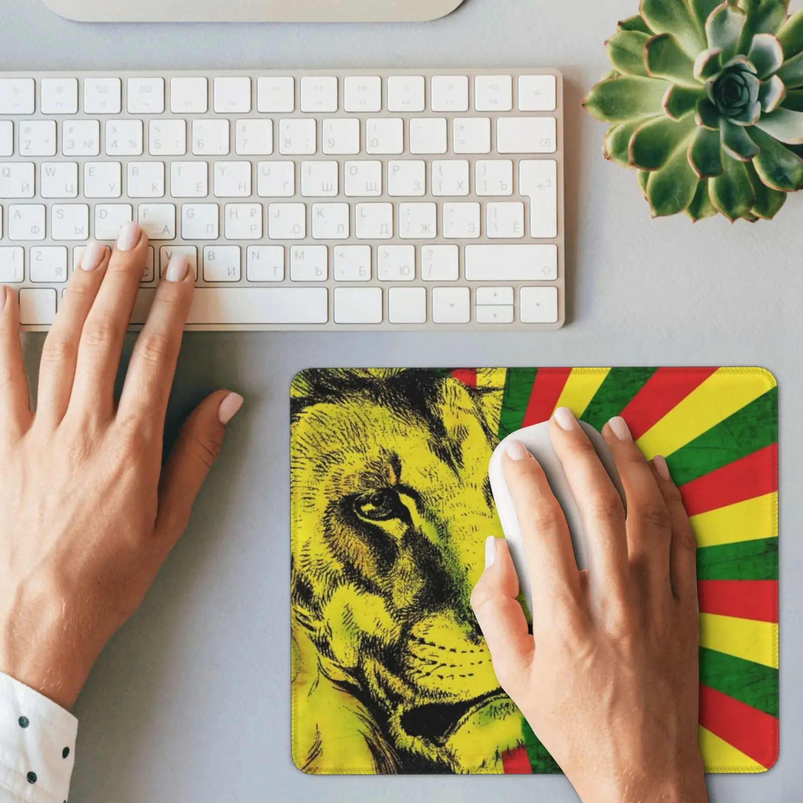 Rasta Lion / Rastafarian Red Gold And Green Mouse Pad DIY Print Art | Pads