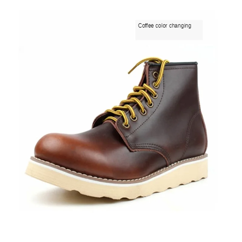 Зимние мужские ботинки в байкерском стиле с красными крыльями Мужские ботильоны