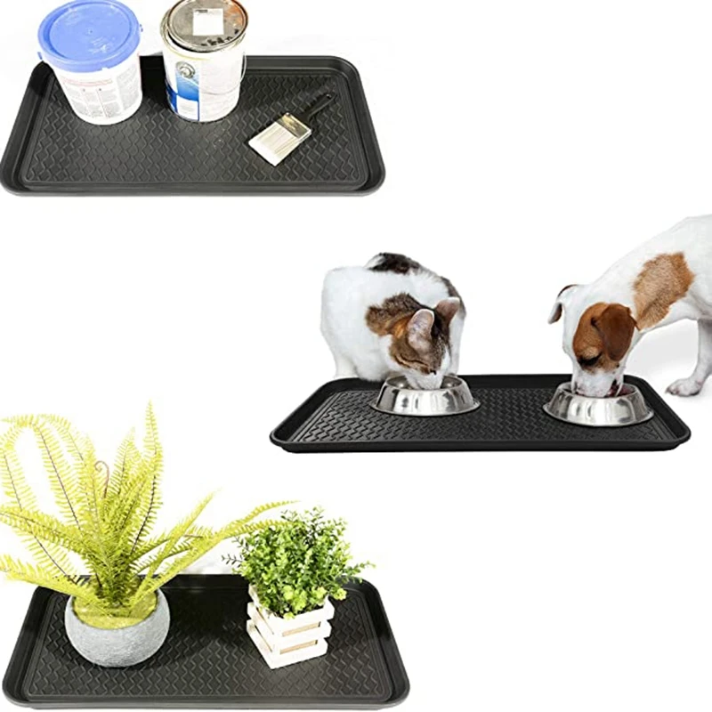 Household Multifunctional Plastic Shoe Tray/Plastic Tray/Plant Mat Tray/Pet Multi-Purpose Black | Дом и сад