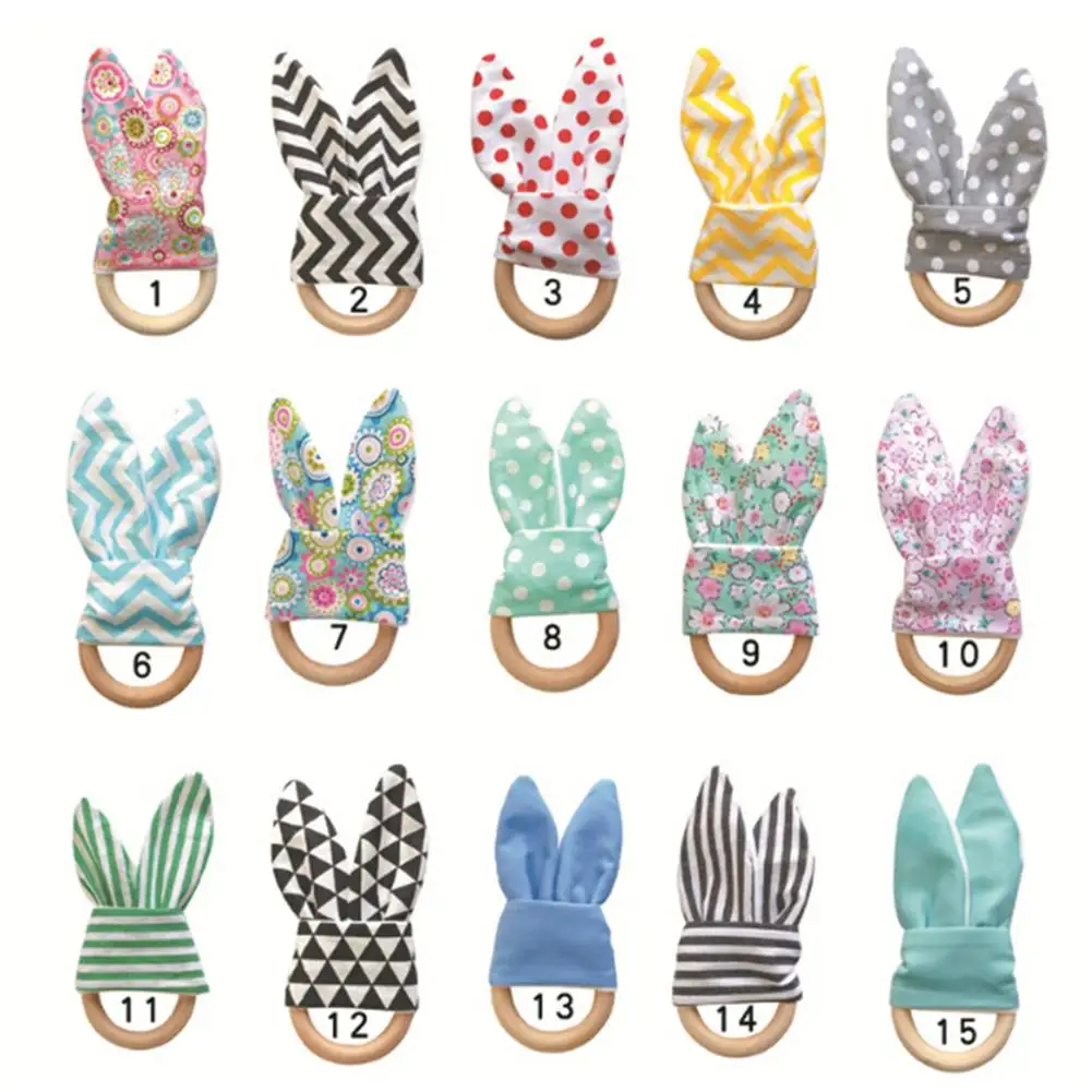 1 шт Детские Прорезыватель для зубов деревянные кольца Носки с рисунком кролика