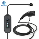 Портативное зарядное устройство для электромобилей модели 2, 16 А, 1P, тип 21, кВт, Быстрая автомобильная зарядка с штепсельным кабелем Schuko, 5 м