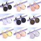 12 мм 16 мм 10 шт. классические Цвета покрытием Французский сережком база, Стекло кабошоны пустые серьги Фурнитура для бижутерии