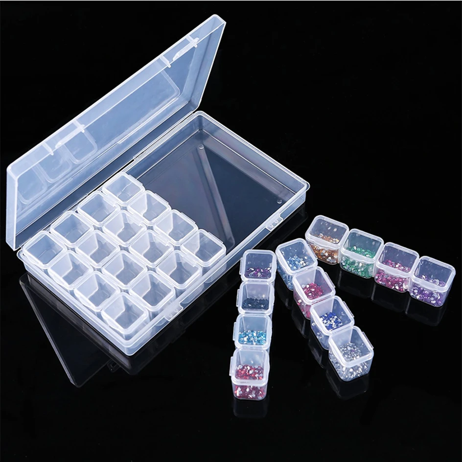 28 слот ящик для хранения маникюр аксессуары украшения ногтей независимый отсек