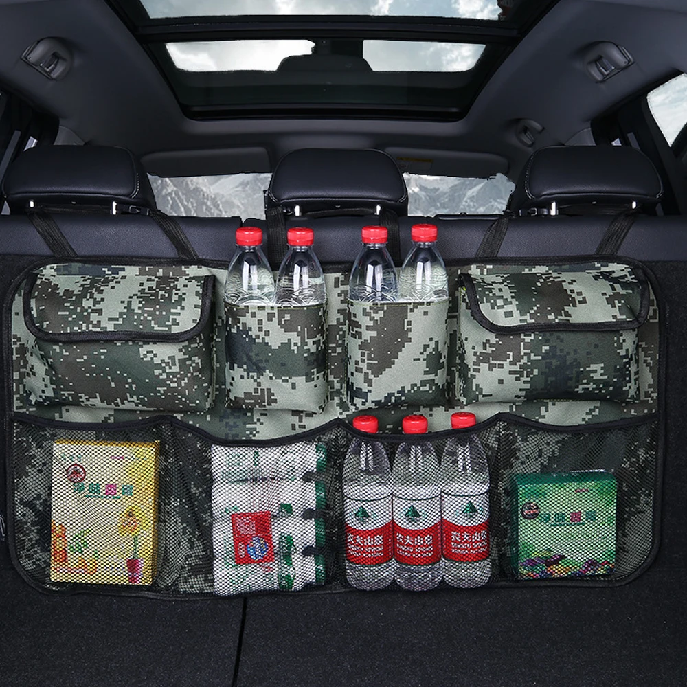 

Car Rear Trunk Seat Back Storage Bags Multi Hanging Nets Pocket Cage Auto Organizer Stowing Tidying Interior Accessories For Car