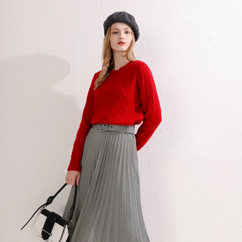 

knitted sweater for women winter natural real 100 wool sweater warm pullover long sleeves casual fashion thick jumpers