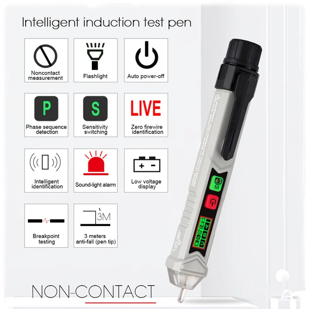 Портативный ручной Высокоточный детектор напряжения переменного тока тестер