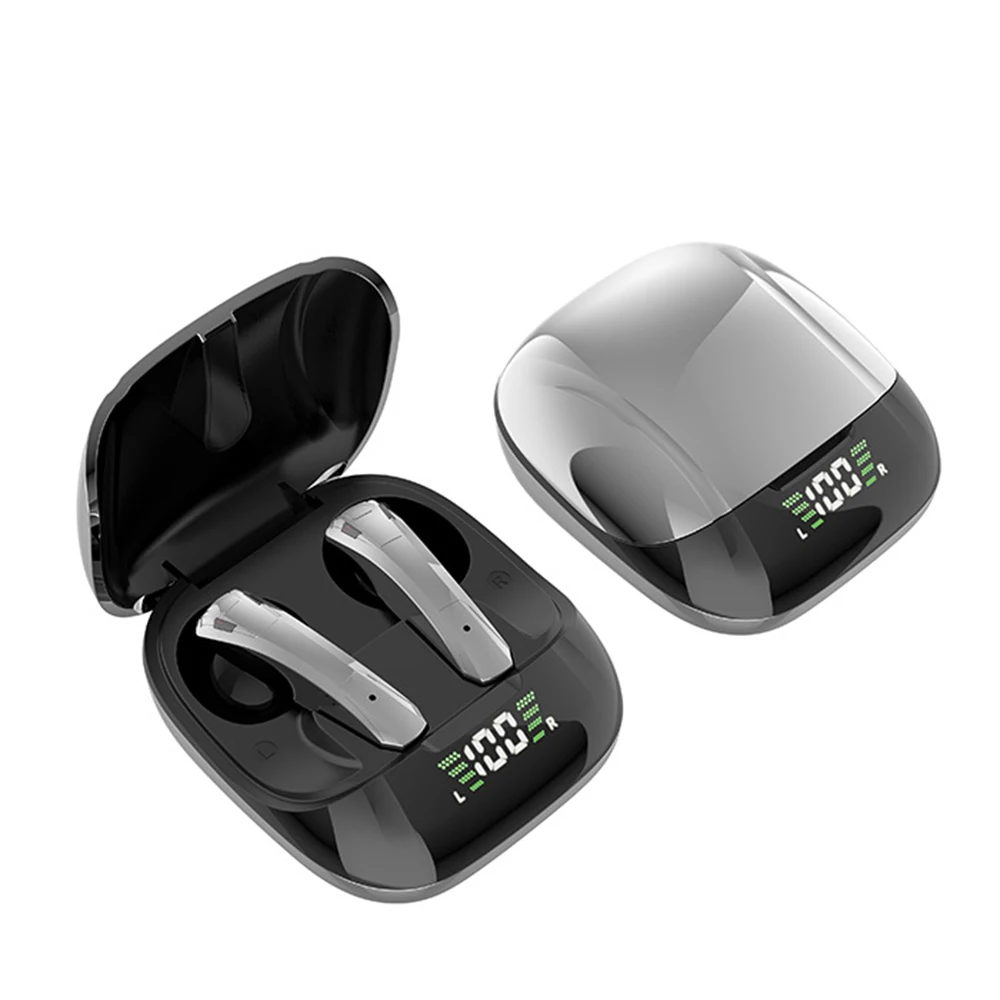 

Беспроводные наушники-вкладыши Bluetooth 5,0, миниатюрные бинауральные наушники с зарядным чехлом, спортивные наушники со светодиодный ным цифр...