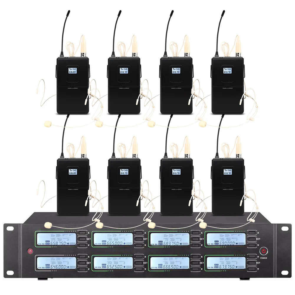 저렴한 Professional UHF Wireless Microphone Series Handheld Head-mounted Microphone Used In Church School Stage Performance Microphone