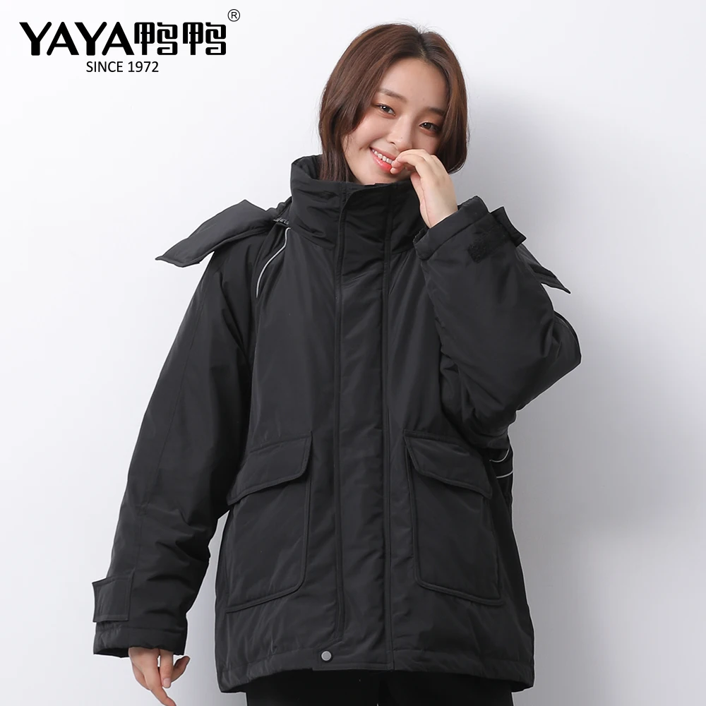 YAYA/2020 зимние для женщин высокое качество короткий свободный пуховик 90% на пуху