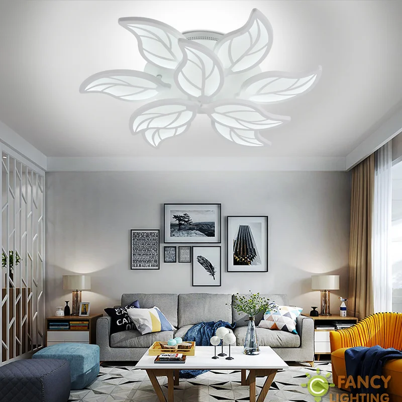 Nordic Led люстра светильник Теплый/Природа/холодный белый лист Lampara de techo для Спальня