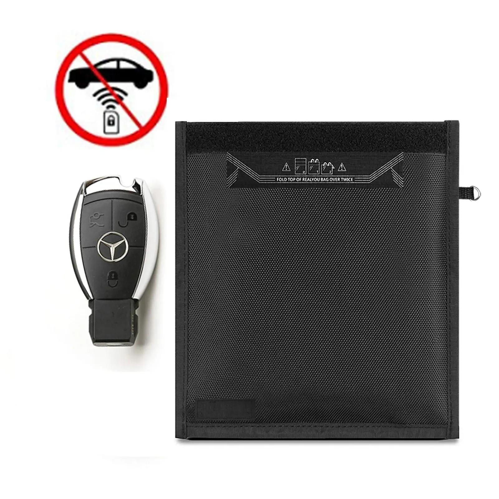 

Fob Car Key Signal Blocking Bag Phone Bag Key Fob Bag For Faraday PU Leather Anti-theft Pouch Antitracking Pouch For Car Key