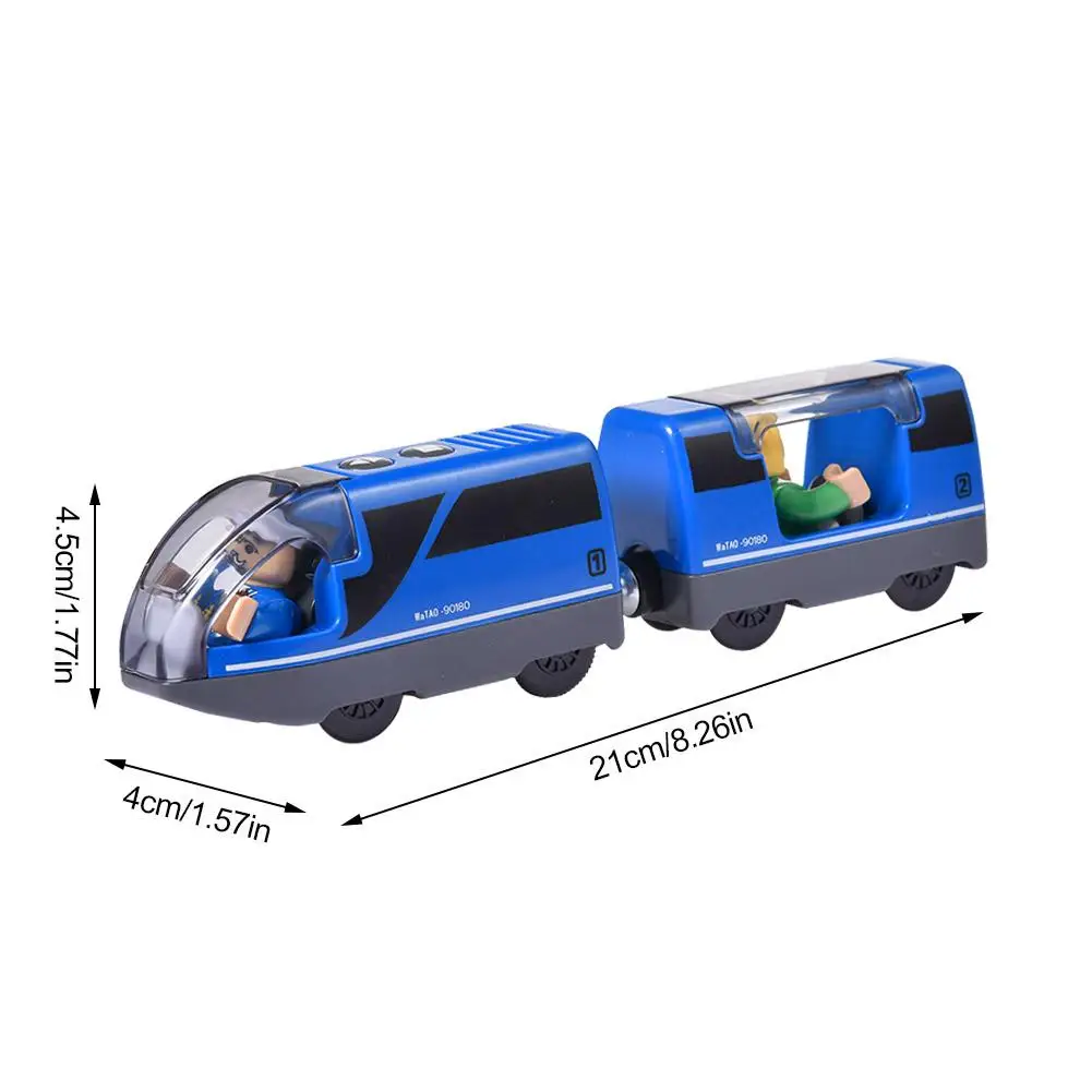 

Railway Locomotive Magnetically Connected Electric Small Train Magnetic Rail Toy Compatible with Wooden Track Present for Kids