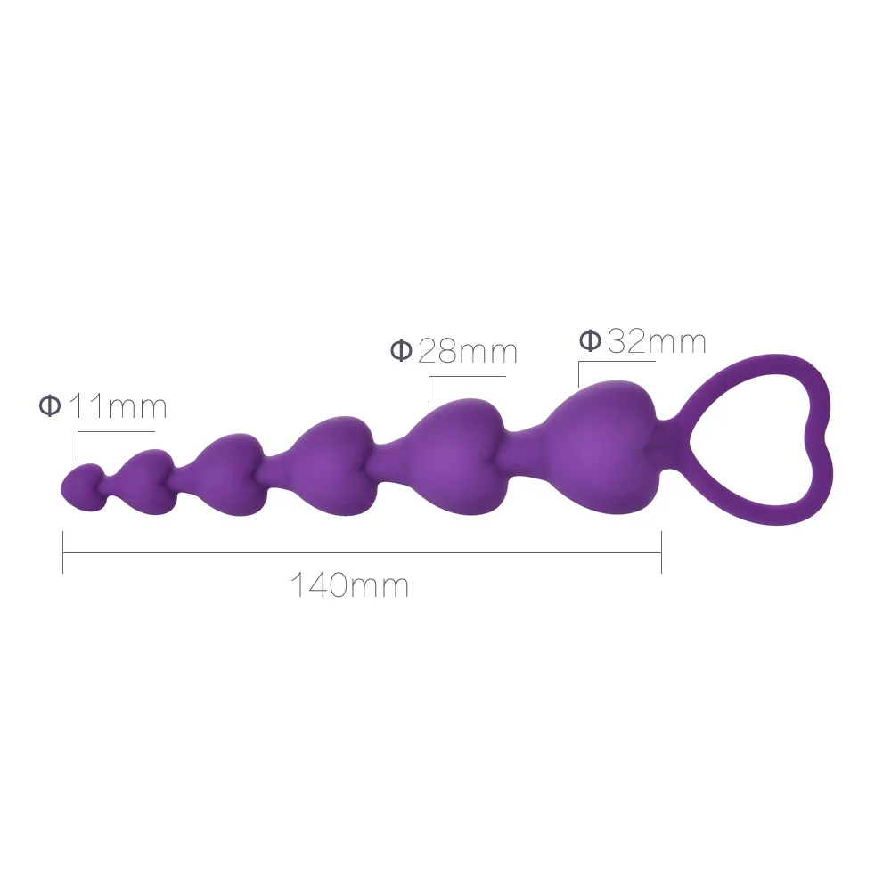 Силиконовые в форме сердца анальные бусины Анальная пробка хвост Buttplug