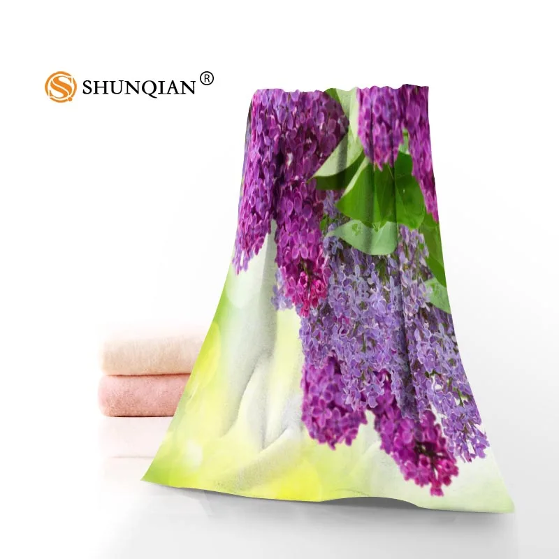 Полотенце из микрофибры с принтом сиреневых цветов Размеры 35x75 см 70x140 A8.8 |