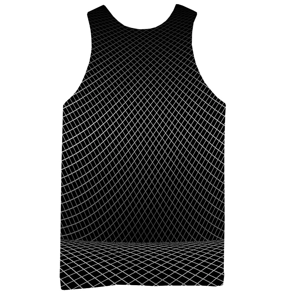 

Men's Graphic Tank Top 3D Print Sleeveless Pattern Top Abstract Tees Black