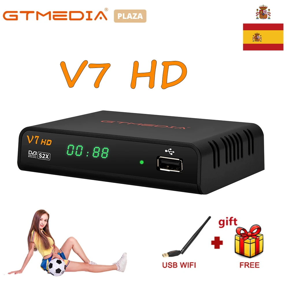 2021 спутниковый ресивер GTMEDIA V7 HD S/S2/S2X H.265 с usbwifi поддержка ccam no app PK S2X V8 NOVA со склада в