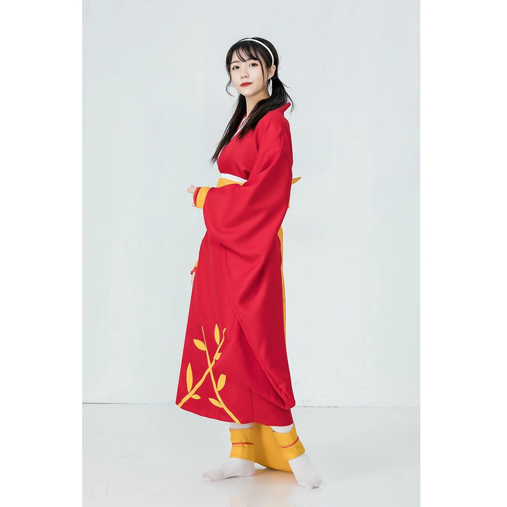 

Women Bungo Stray Dogs Cosplay Costume Izumi Kyouka Kimono Sets Headwear Loop Hand Guard Leg Guard Bow-knot Waistband