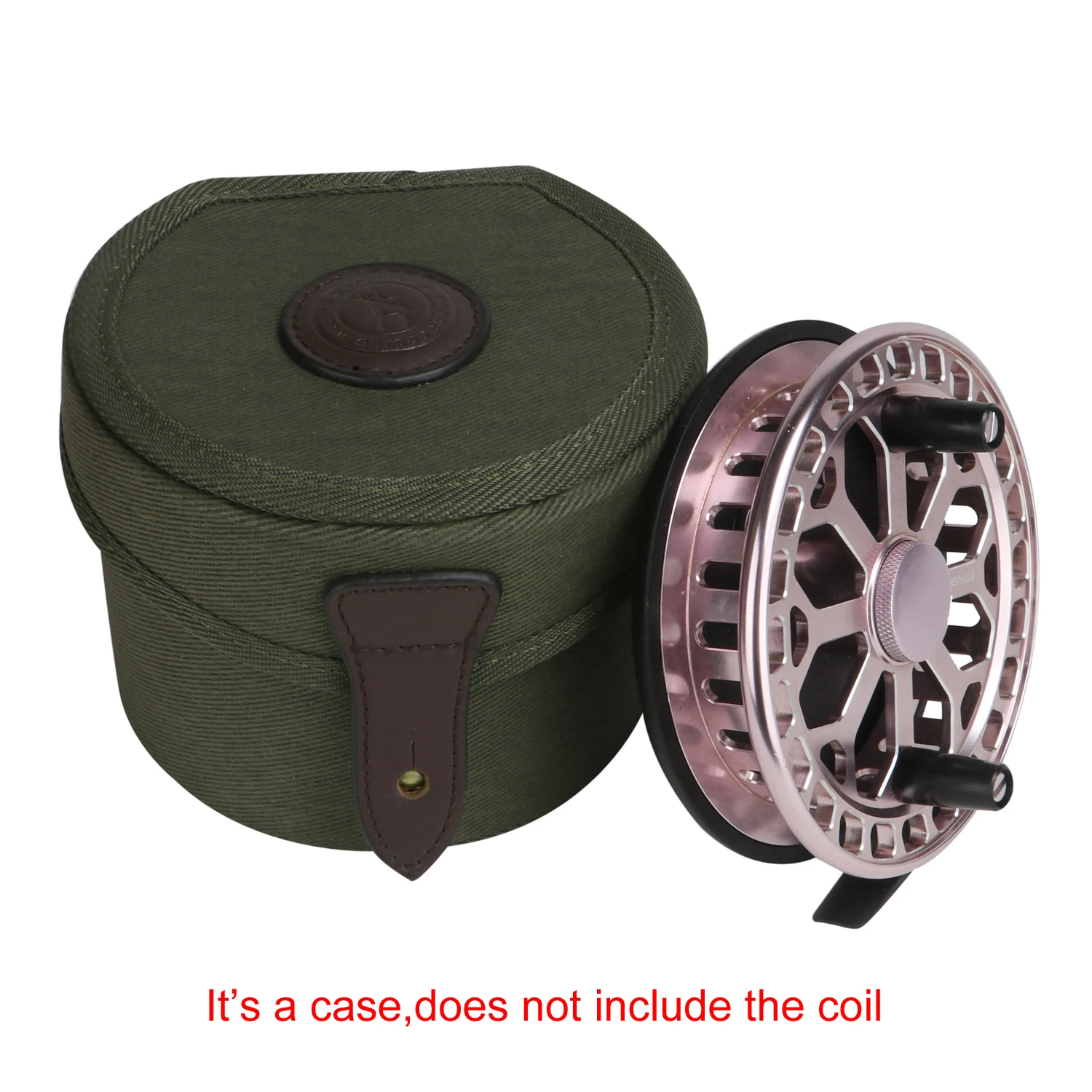 

Tourbon Classic Canvas Fly Fishing Reel Case Storage Reel Shaft Vintage Box Durable Protective Cover Coils Bag(Not include coil)
