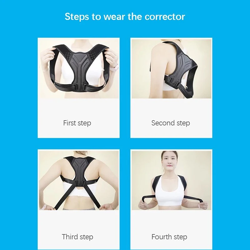 

1Pcs Posture Corrector Back Brace Adjustable Posture Brace for Upper Back Shoulder Back Pain Relief Trainer Spine Corset Support