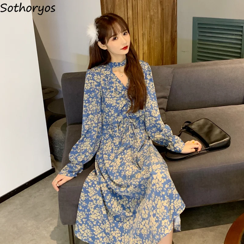 

Платье с длинными рукавами для женщин в винтажном стиле Вечерние платья Vestido De Mujer Harajuku в Корейском стиле уличной моды свободные шикарный но...