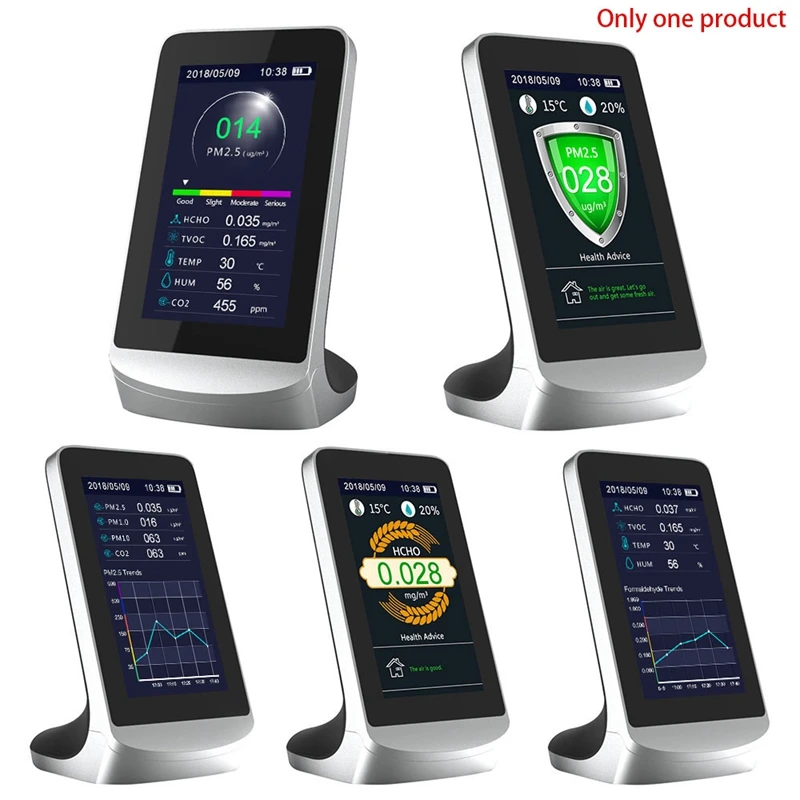 

WIFI Multi-Function CO2 Meter Detector Carbon Dioxide Rechargeable Air Quality Detector Analyzer CO2 Monitor