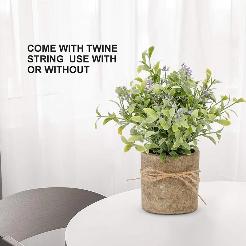 

3 Pack Artificial Potted Plants,Faux Eucalyptus Plants Topiary Plant Fake Plastic Plant Flower Rosemary Gypsophila Green