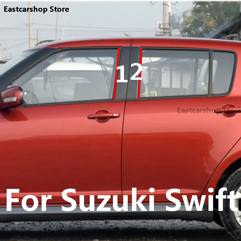 

For Suzuki Swift 2017 2016 2015 Car Door Central Window Middle Column Trim Decoration Strip PC B C Pillar 2014 2013 2005-2010