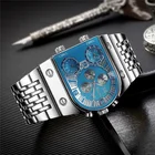 Часы мужские кварцевые из нержавеющей стали, с несколькими часовыми поясами, армейские, 9315