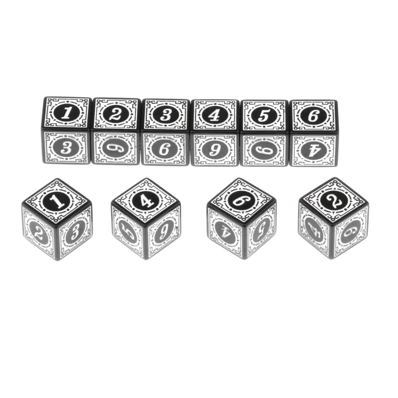

10x Acrylic Polyhedral Dice 6-sided Dice Toy Kids Adults Play Fun Family Party