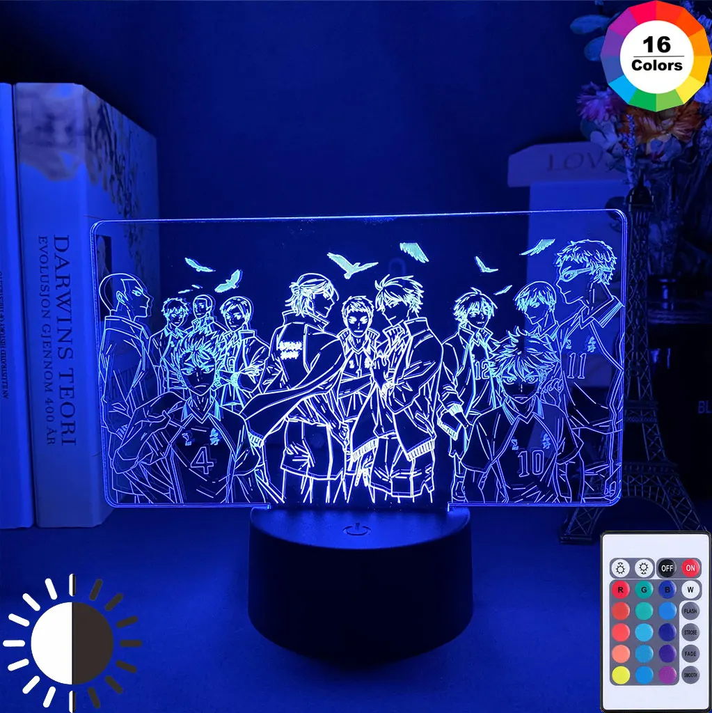 

Acrylic volleyball Team Figure Nightlight Kids Child Girls Bedroom Decor Light Manga Gift Night 3D Light Lamp