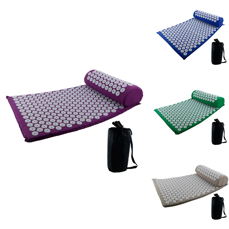 Acu коврик для массажа под давлением и подушка набор иглоукалывания напольный