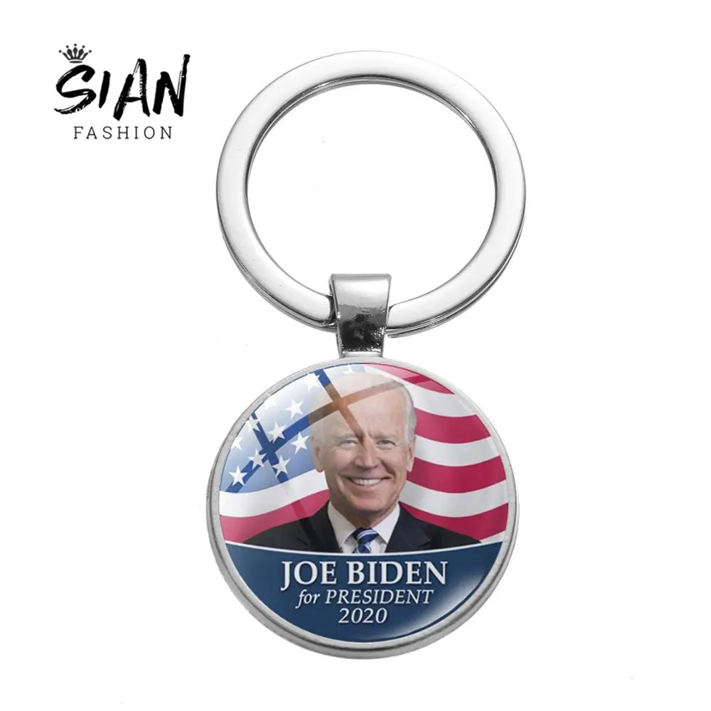Брелок SIAN 2020 Joe Biden американский президент искусство фото стеклянный купол