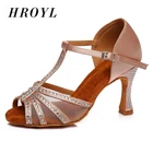 HROYL латино-американских танцев танцевальная обувь для девушек и женщин; С Стразы Бальные танго танцевальная обувь 108.57.56с каблуком высотой 5 см; Оптовая продажа