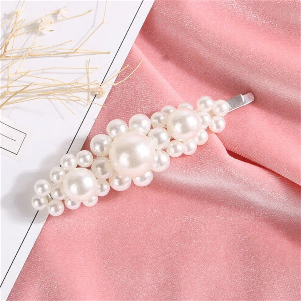 INS Для женщин для милых девочек жемчужная бусинка Заколка пряжка волос зажим