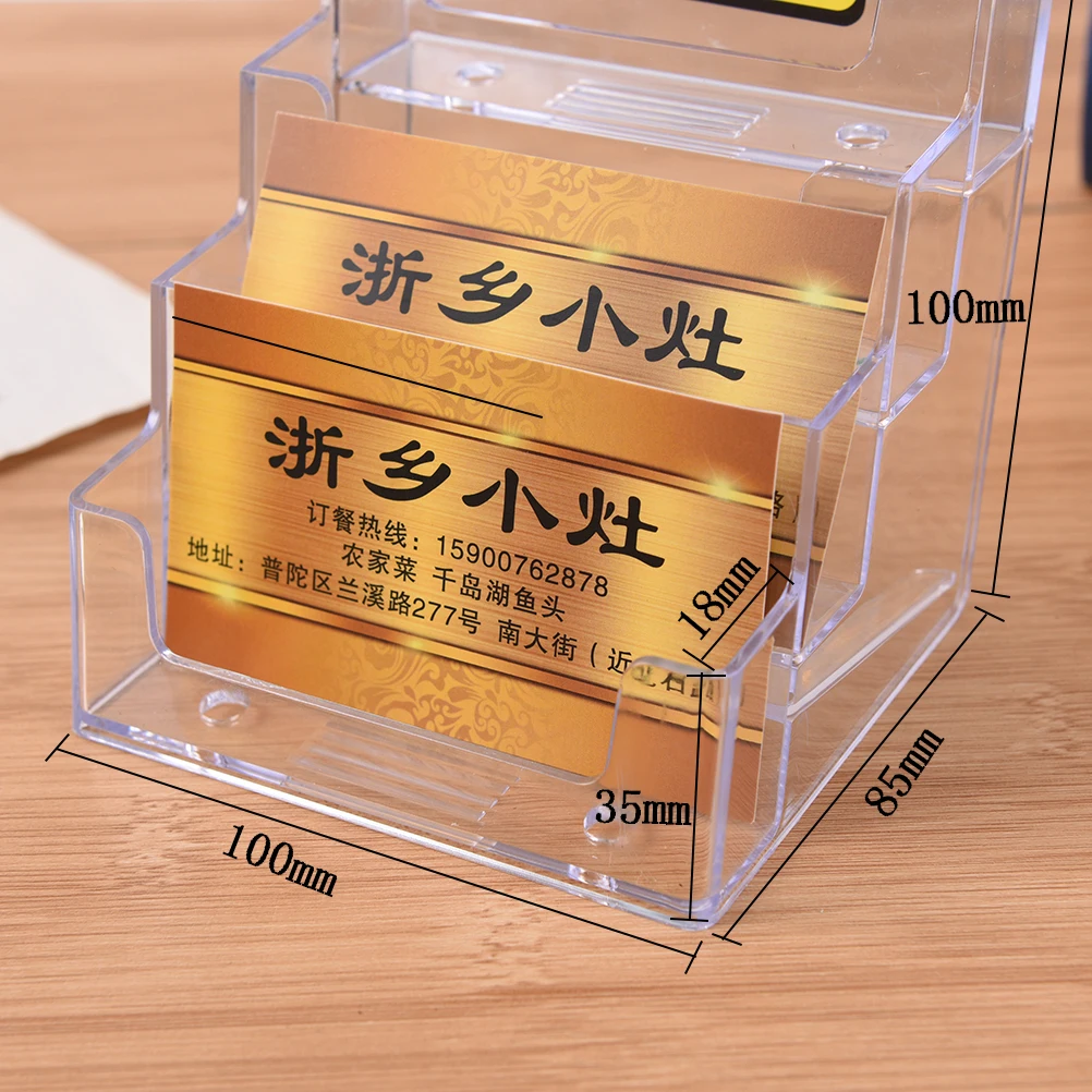 

Promotion Four Pockets Clear Desktop Office Counter Acrylic Business Card Holder Stand Display Fit For Office School Best