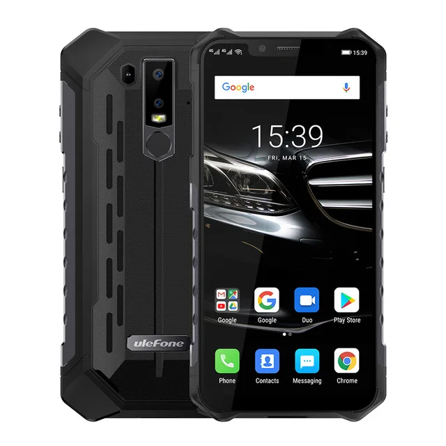 Ulefone Armor 6E IP68 Водонепроницаемый 6," Смартфон Android 9,0 Helio P70 4 Гб 64 ГБ с функцией распознавания лица NFC Беспроводное зарядное устройство для мобильного телефона - Цвет: black