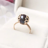 handmade black pearl rings 9mm pearl jewelry gold filled knuckle ring mujer boho bague femme minimalism boho women ring